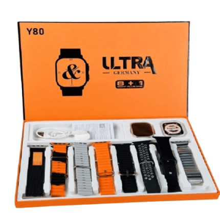 Y80 Ultra Smartwatch With 8 Strap
